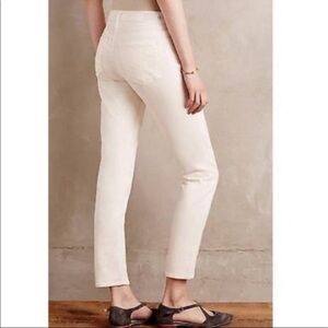 Anthropologie AG Adriano Goldschmied Stevie ankle in white corduroy